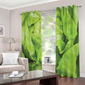 Green Lettuce Leaves Print Extra Wide Grommet Curtains