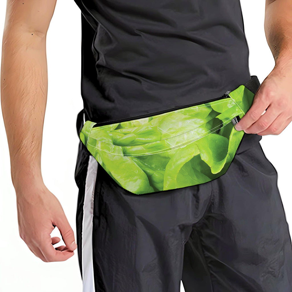 Green Lettuce Leaves Print Fanny Pack