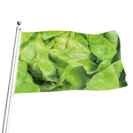 Green Lettuce Leaves Print Flag