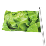 Green Lettuce Leaves Print Flag