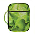 Green Lettuce Leaves Print Front Pocket Bible Bag
