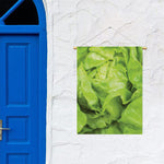 Green Lettuce Leaves Print Garden Flag