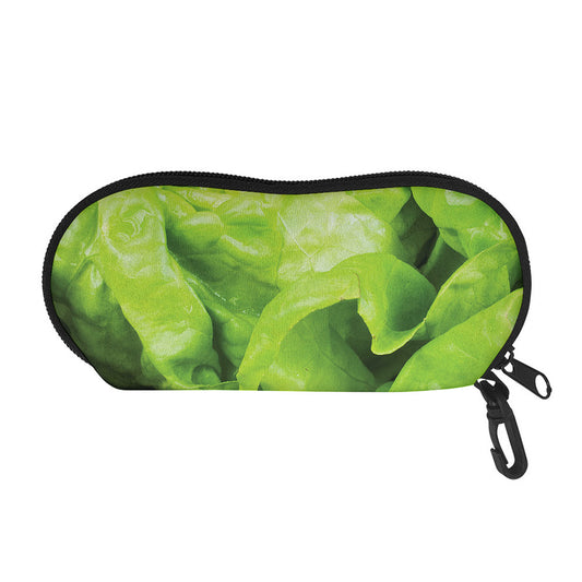 Green Lettuce Leaves Print Glasses Case