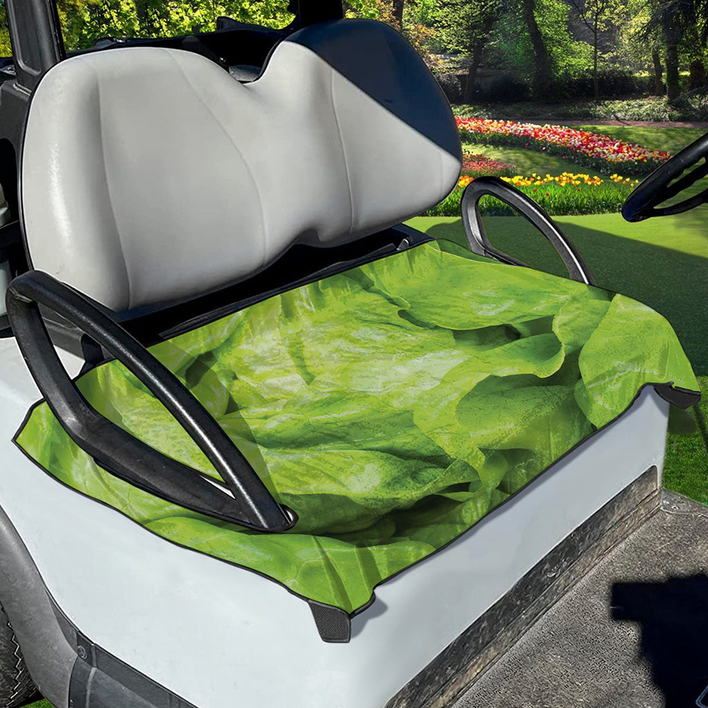 Green Lettuce Leaves Print Golf Cart Seat Cover