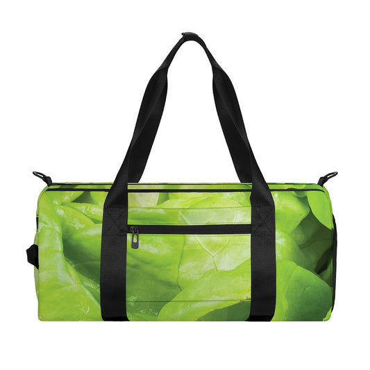 Green Lettuce Leaves Print Gym Bag