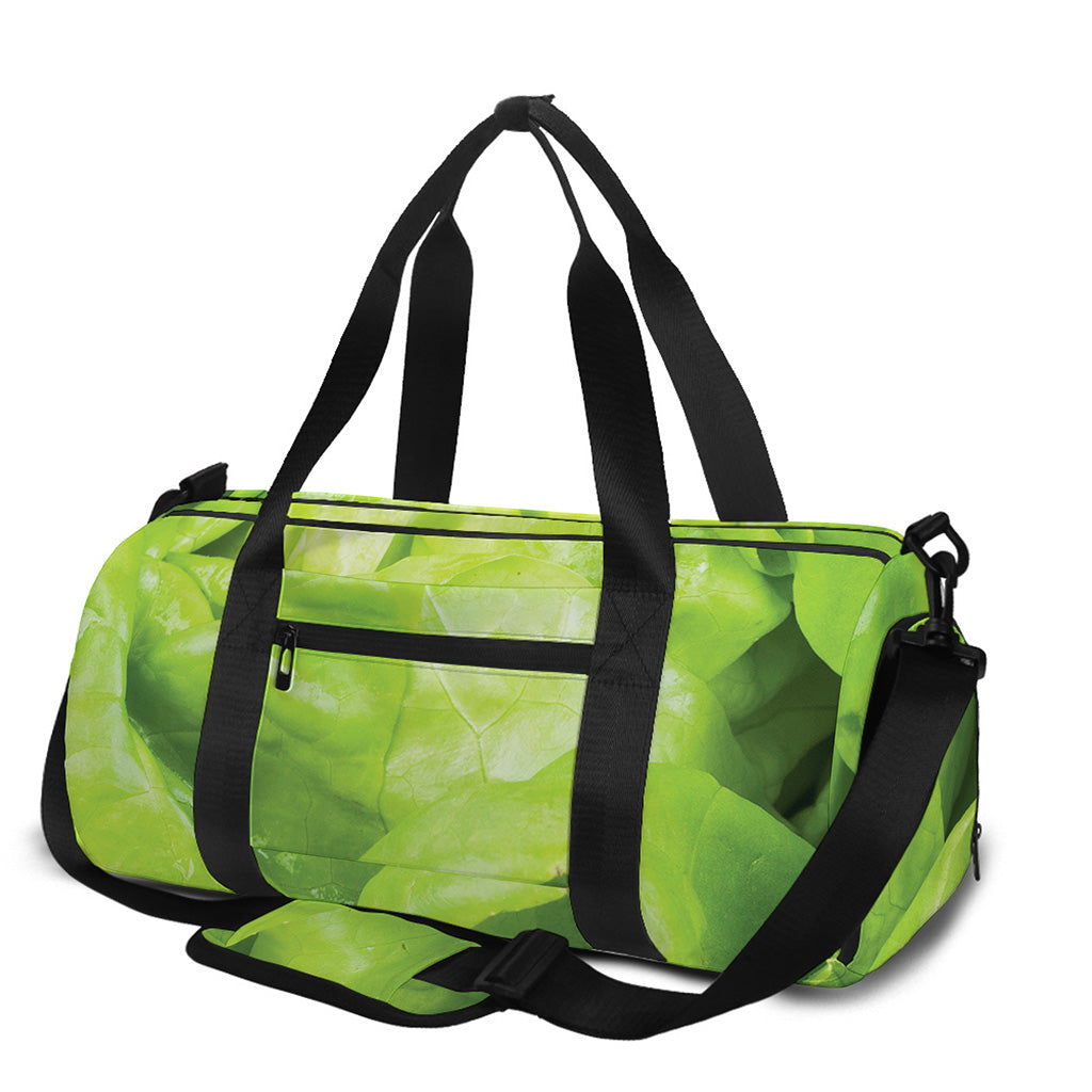 Green Lettuce Leaves Print Gym Bag