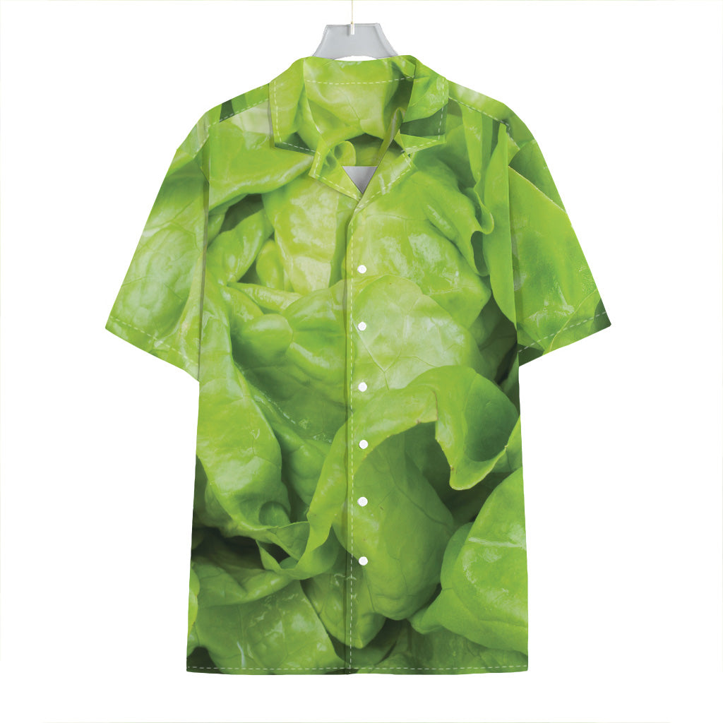 Green Lettuce Leaves Print Hawaiian Shirt