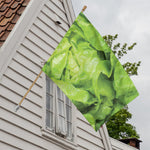 Green Lettuce Leaves Print House Flag