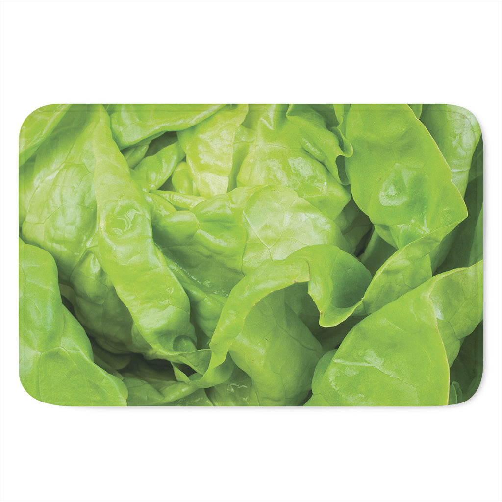 Green Lettuce Leaves Print Indoor Door Mat