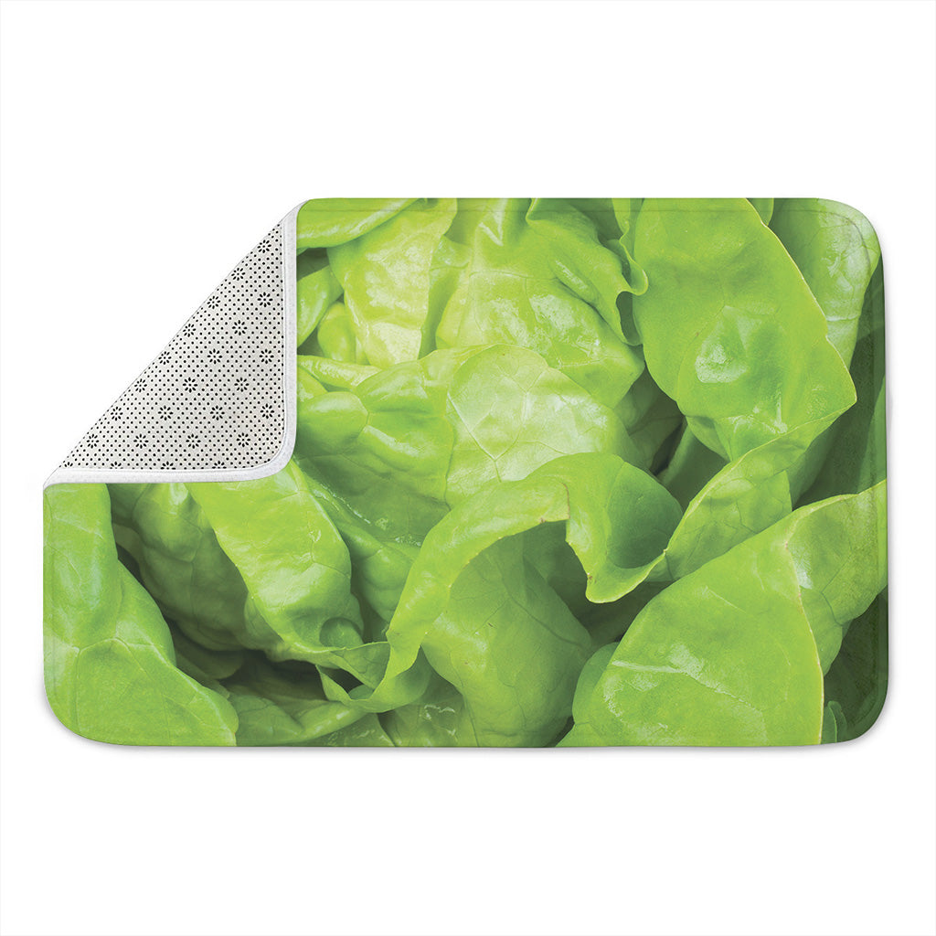 Green Lettuce Leaves Print Indoor Door Mat