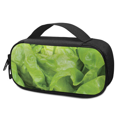 Green Lettuce Leaves Print Insulin Cooler Travel Case