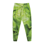 Green Lettuce Leaves Print Jogger Pants
