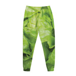 Green Lettuce Leaves Print Jogger Pants
