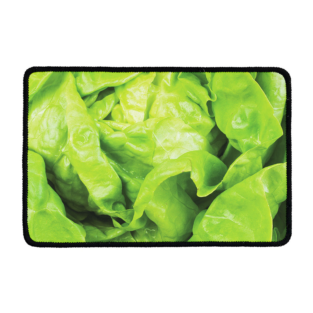 Green Lettuce Leaves Print Kitchen Mat