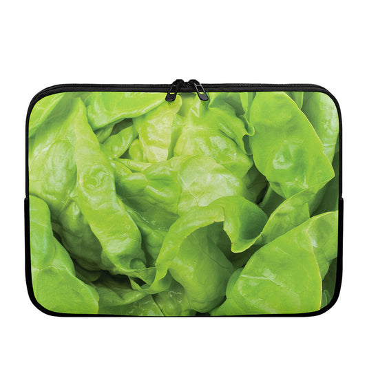 Green Lettuce Leaves Print Laptop Sleeve
