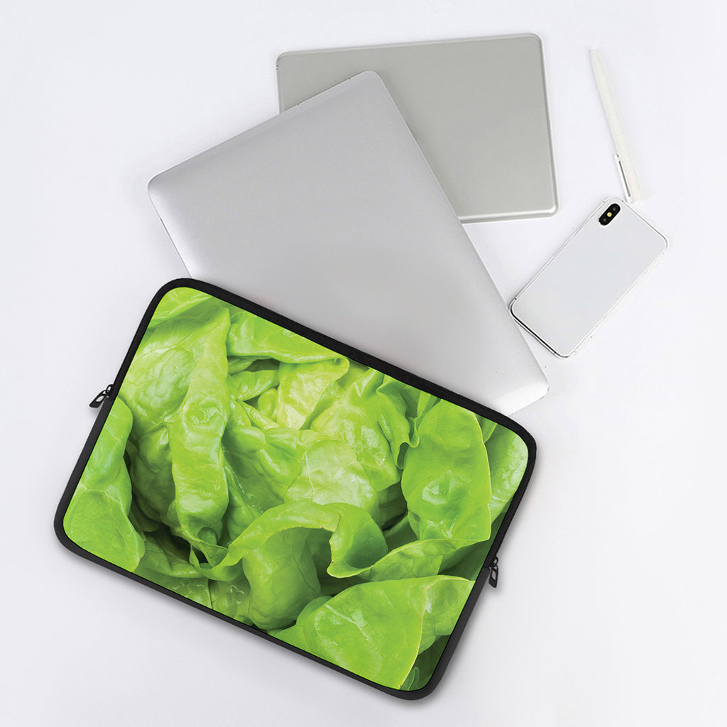 Green Lettuce Leaves Print Laptop Sleeve