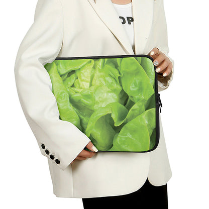 Green Lettuce Leaves Print Laptop Sleeve