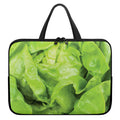 Green Lettuce Leaves Print Laptop Sleeve With Handle