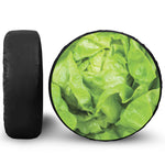 Green Lettuce Leaves Print Leather Spare Tire Cover