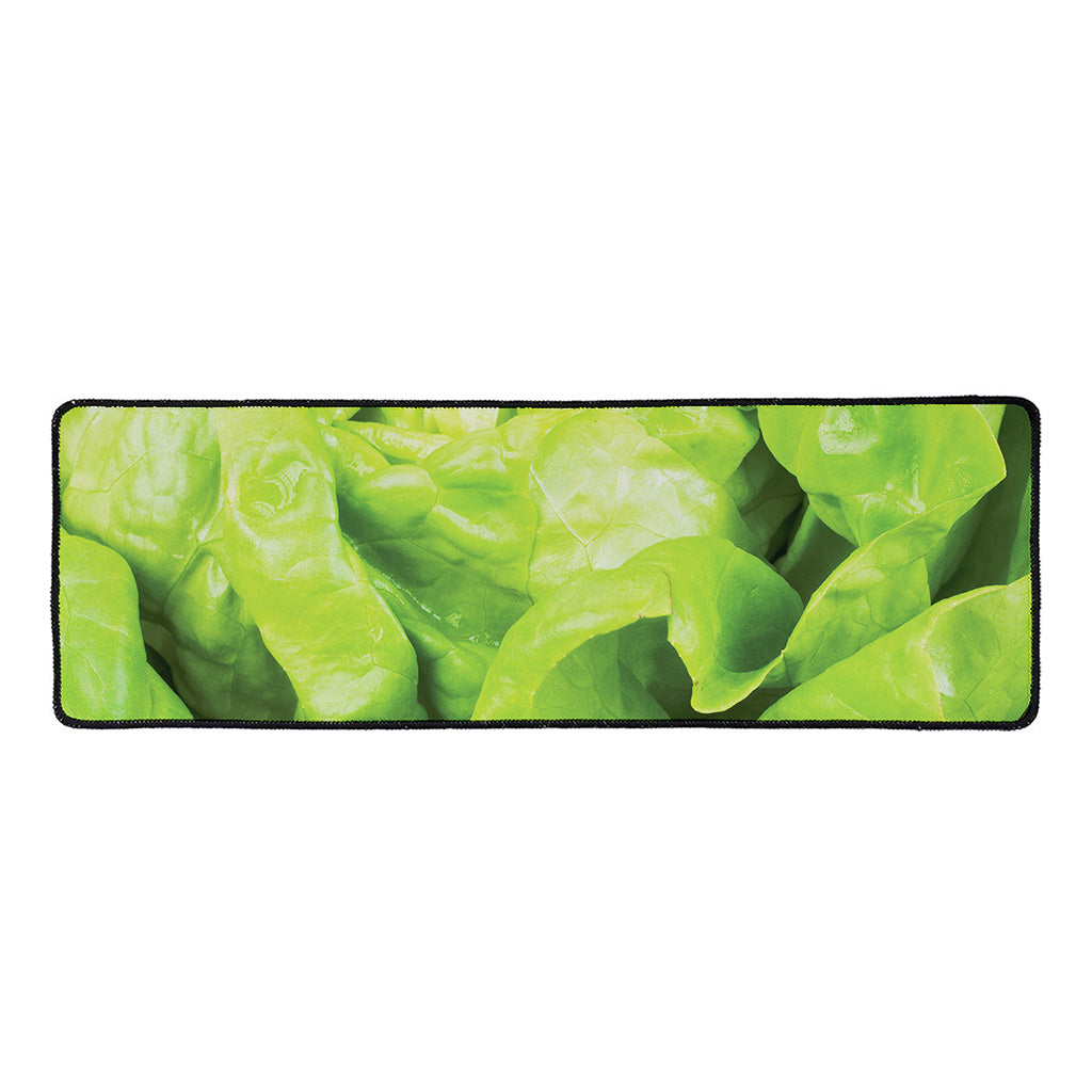 Green Lettuce Leaves Print Long Kitchen Mat