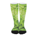 Green Lettuce Leaves Print Long Socks
