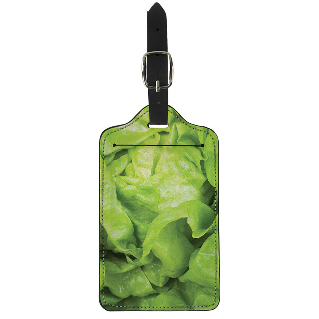 Green Lettuce Leaves Print Luggage Tag