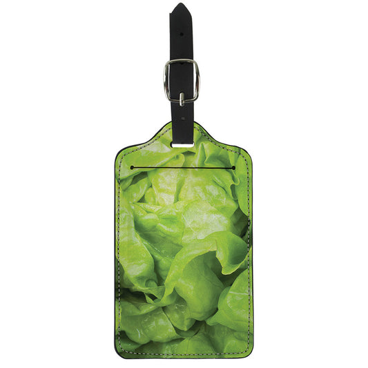 Green Lettuce Leaves Print Luggage Tag