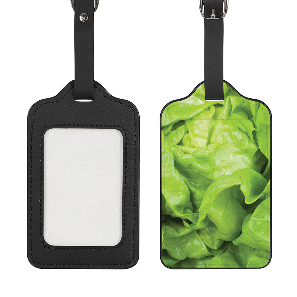 Green Lettuce Leaves Print Luggage Tag
