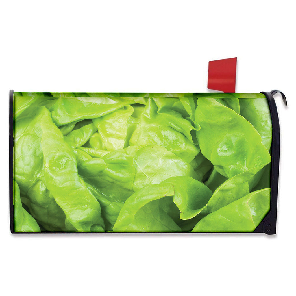 Green Lettuce Leaves Print Mailbox Cover