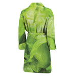 Green Lettuce Leaves Print Men's Bathrobe