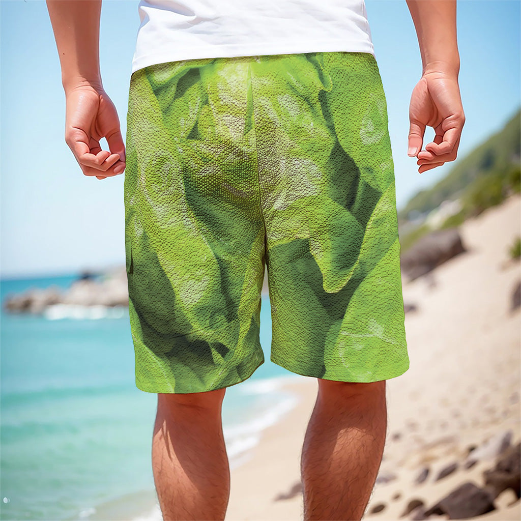 Green Lettuce Leaves Print Men's Cargo Shorts