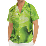 Green Lettuce Leaves Print Men's Deep V-Neck Shirt