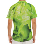 Green Lettuce Leaves Print Men's Deep V-Neck Shirt