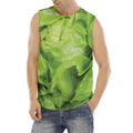 Green Lettuce Leaves Print Men's Fitness Tank Top