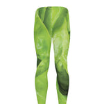 Green Lettuce Leaves Print Men's leggings