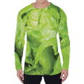 Green Lettuce Leaves Print Men's Long Sleeve T-Shirt