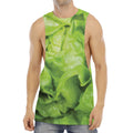 Green Lettuce Leaves Print Men's Muscle Tank Top