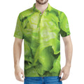 Green Lettuce Leaves Print Men's Polo Shirt