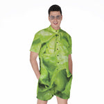 Green Lettuce Leaves Print Men's Rompers