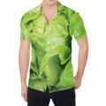 Green Lettuce Leaves Print Men's Shirt