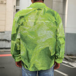 Green Lettuce Leaves Print Men's Shirt Jacket