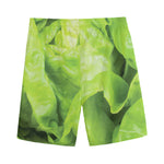 Green Lettuce Leaves Print Men's Sports Shorts