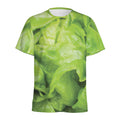 Green Lettuce Leaves Print Men's Athletic T-Shirt