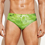 Green Lettuce Leaves Print Men's Swim Briefs