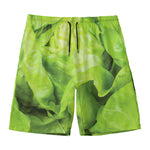 Green Lettuce Leaves Print Men's Swim Trunks