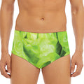 Green Lettuce Leaves Print Men's Triangle Swim Briefs