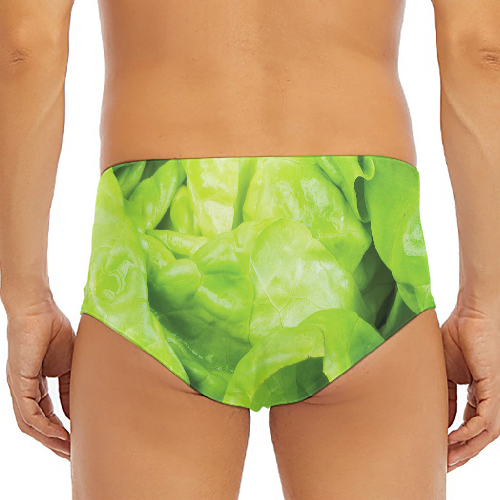 Green Lettuce Leaves Print Men's Triangle Swim Briefs