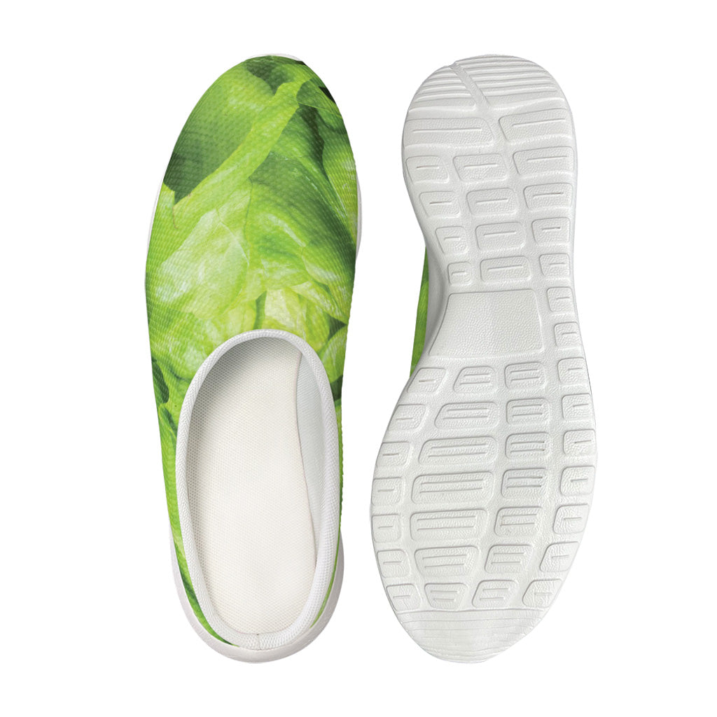 Green Lettuce Leaves Print Mesh Casual Shoes