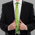 Green Lettuce Leaves Print Necktie