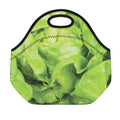 Green Lettuce Leaves Print Neoprene Lunch Bag